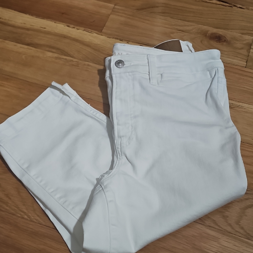 White Denim Jeans Capri